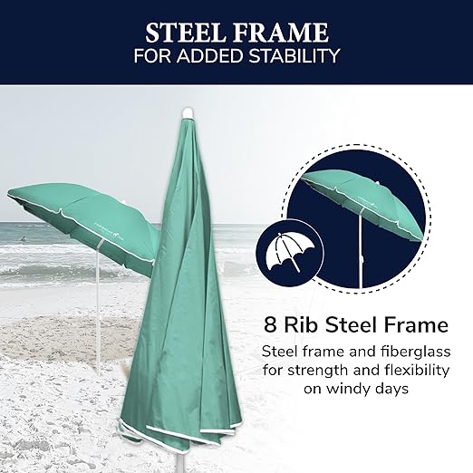 Beach Umbrella, Portable Outdoor Umbrella -Full 6 ft Arc Beach Umbrella, Portable Outdoor Umbrella -Full 6 ft Arc